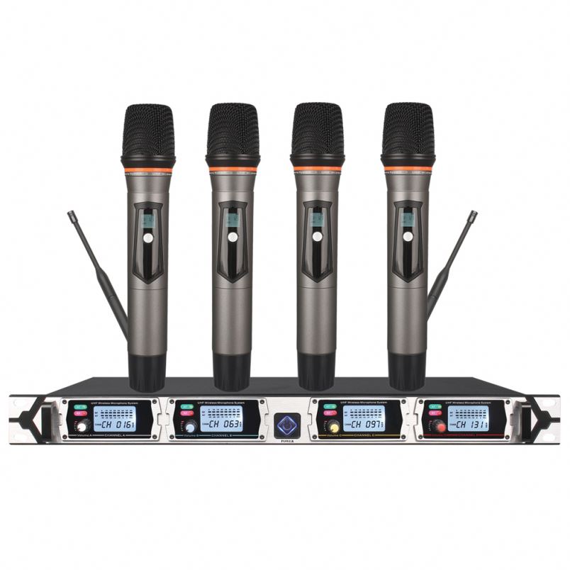 Tiwa UHF 4 Channels Handheld Wireless Microfone System Cordless Mic Professional for Karaoke Singing