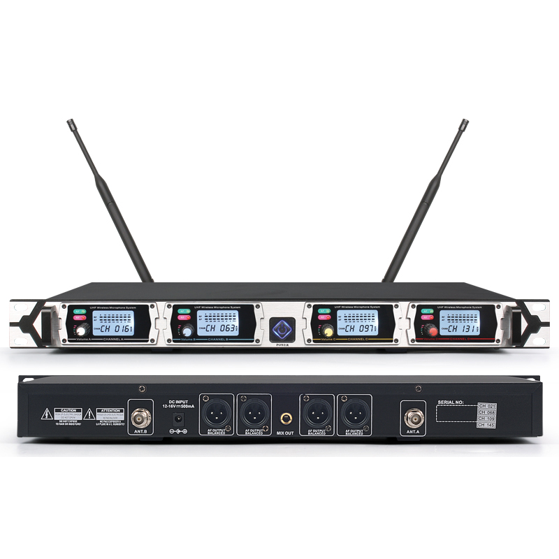 2019 factory new trend four channels microphone wireless uhf