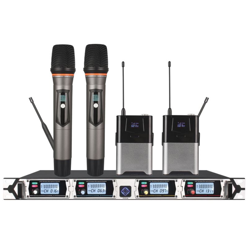 Tiwa Professional 4 Channel UHF Wireless Microphone handheld microphone headset microphone