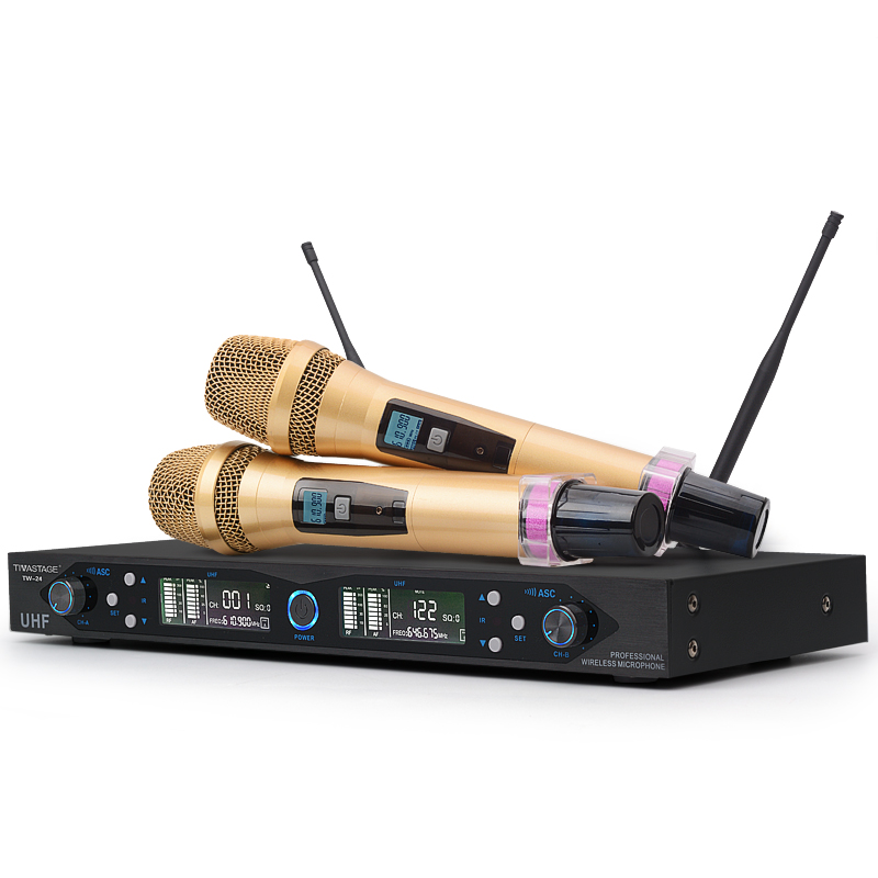 TIWA 2 channels Wireless Microphone system for teaching public Speaking with 2 Handhelds