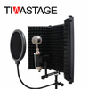 Tiwastage Microphone Isolation Shield 3 Panels With Microphone Stands Absorb Sounds And Reduce Noise For Singing